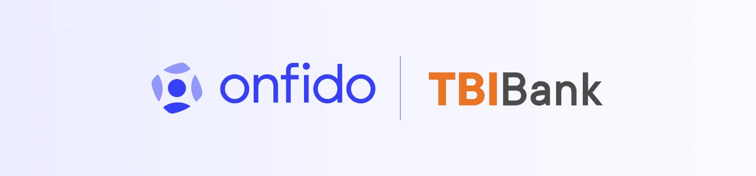 Onfido and TBI Bank logos