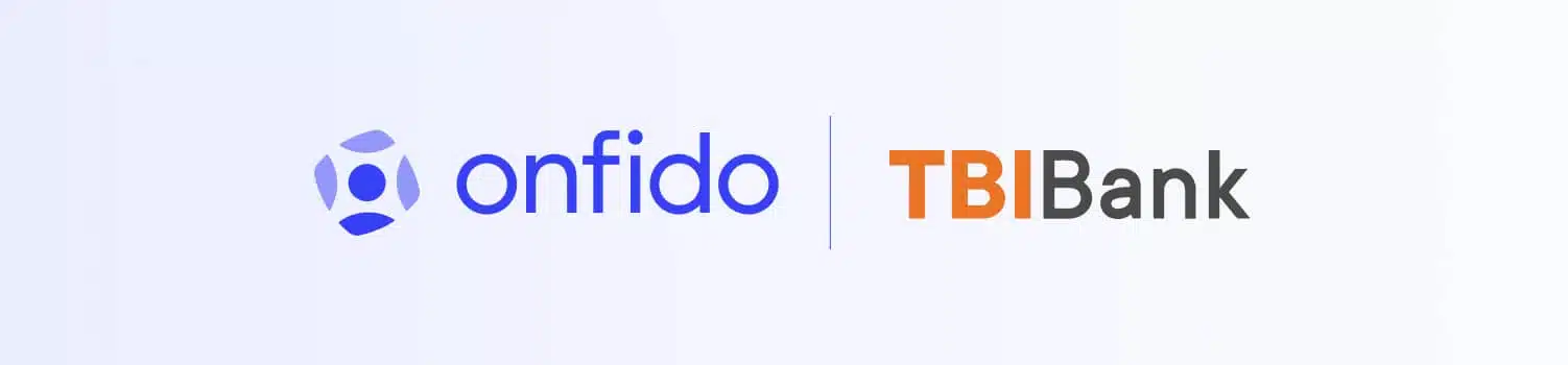 Onfido and TBI Bank logos