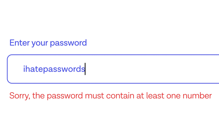 An image of a password creation form