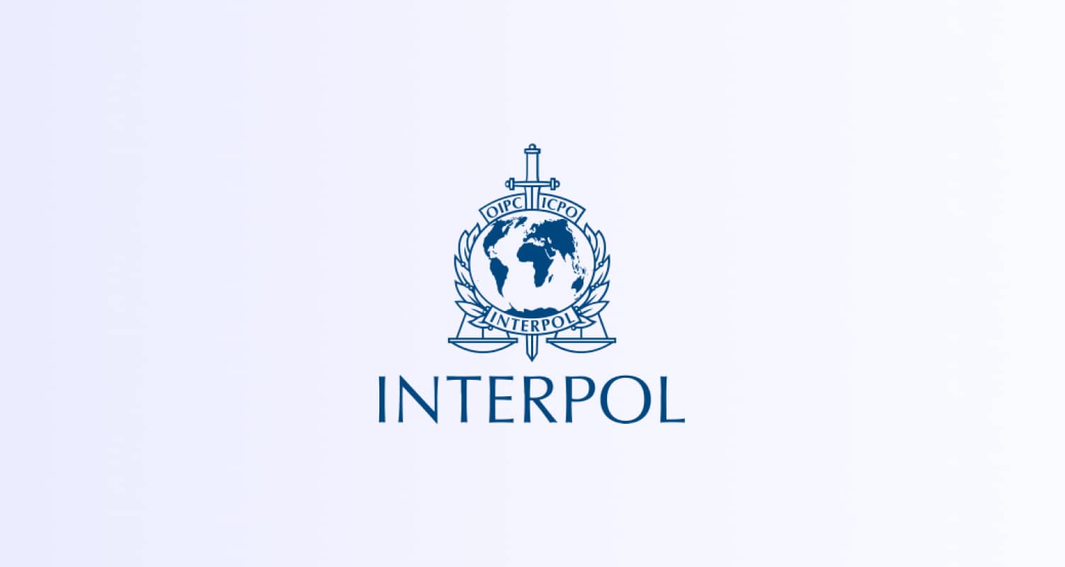 Interpol and Onfido logos, blog image