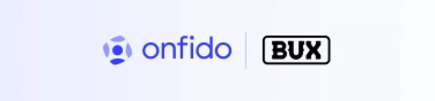 Onfido and BUX logos