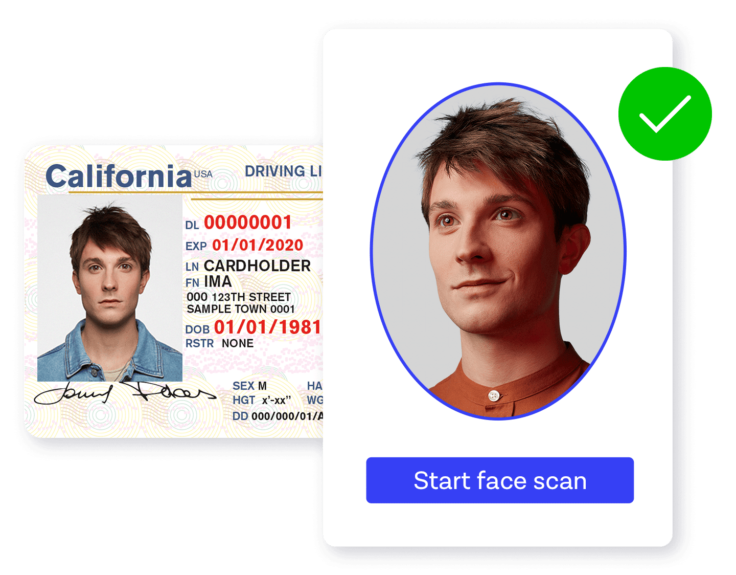 ID image and software verification screen