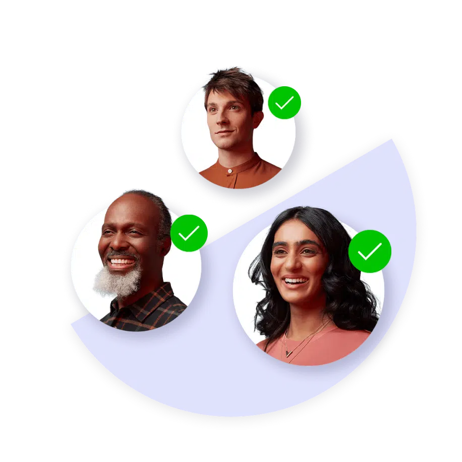 Image of three verified people