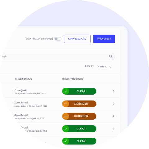 Onfido dashboard